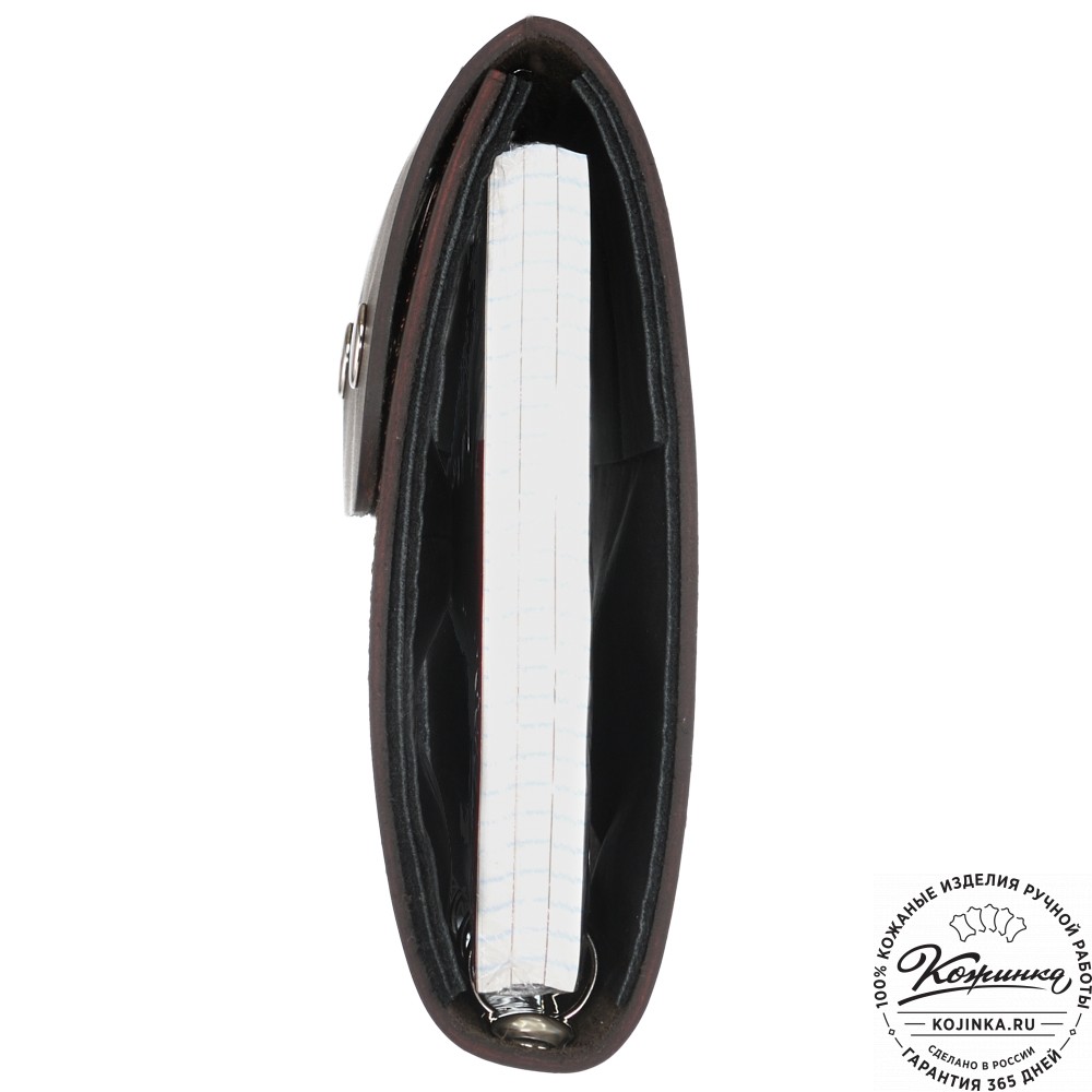 Кожаный ежедневник на кольцах "Джексон" (тёмно-коричневый)